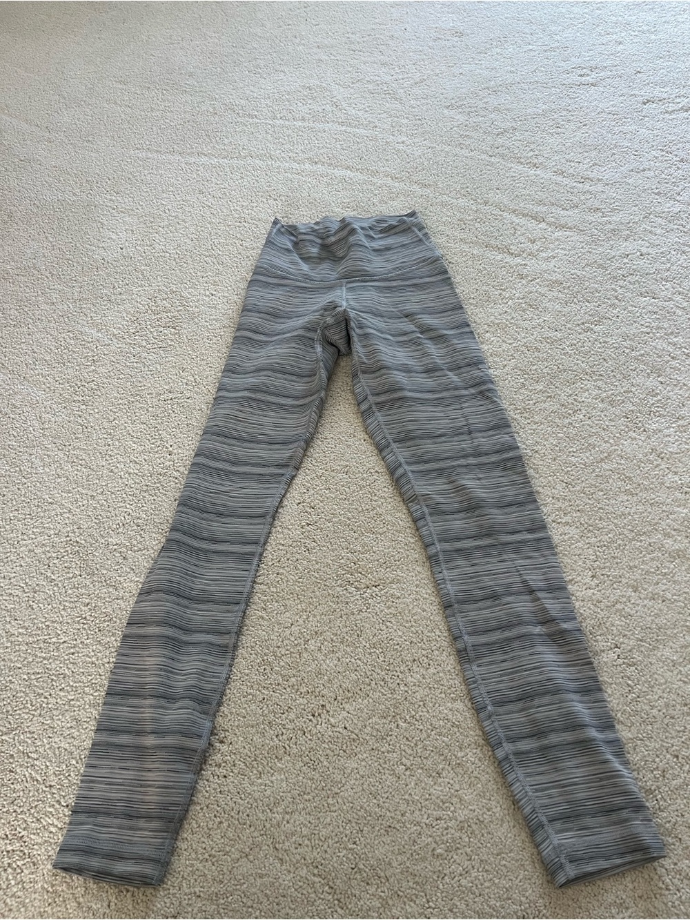 lululemon athletica Gray Striped Performance Leggings